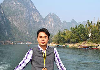 Kevin on the Li River, Guilin