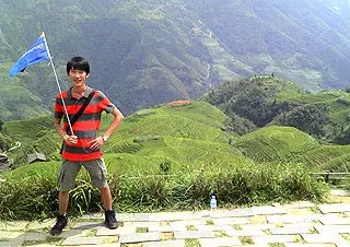 Lee at Dragon's Bone Terraces, Longsheng