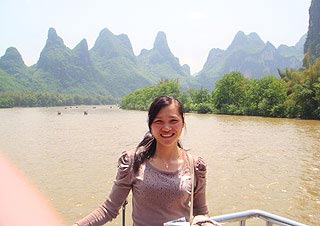 Rose Mo on the Li River, Guilin