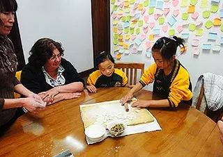 Our Guests Learn to make Dumplings