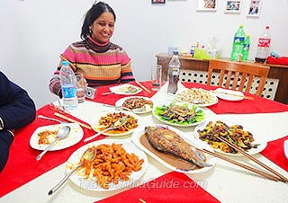 Ms. Rahman and Her Family Having Meal