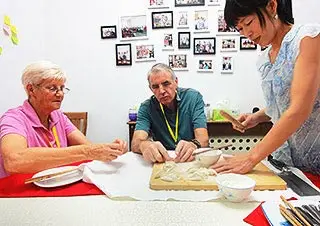 Our Guests Learn to Make Dumplings