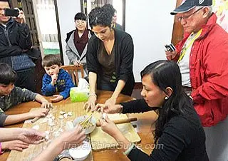 Our Guests Making Dumplings