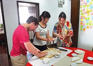 Our Guests Making Dumplings