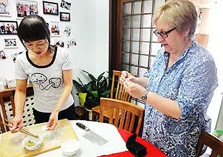 Ms. Helene Making Dumplings