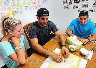 Our Guests Learn to Make Dumplings