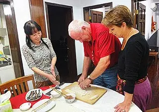 Our Guests Learn to Make Wontons