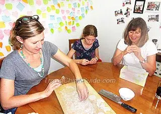 Our Guests Learn to Make Dumplings