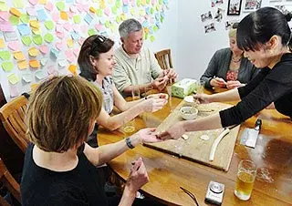 Our Guests Making Dumplings