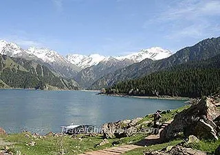 Heavenly Lake on Tian Shan Mountains