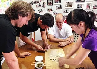 Our Guests Making Dumplings