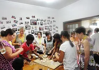 Our Guests Making Dumplings