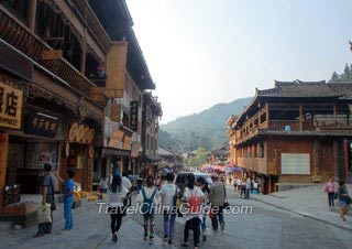 Street in Xijiang Miao Village