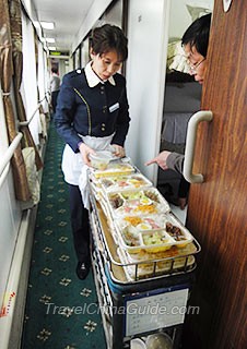 Packed Meal Sold on A Trolley