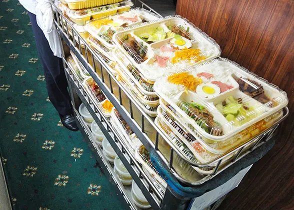 Packed Meal Sold on A Trolley