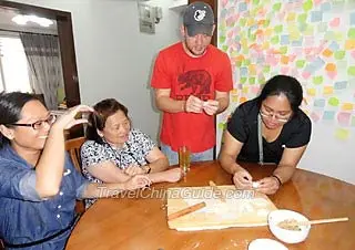 Our Guests Making Dumplings