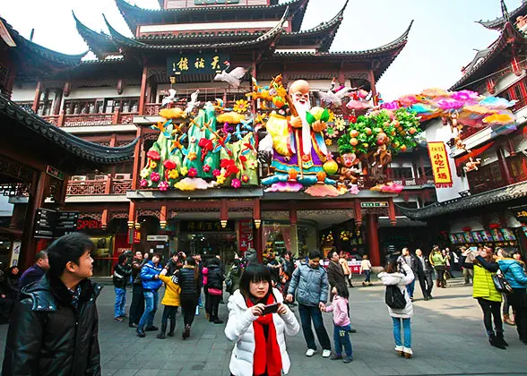 Bustling Area around the Temple