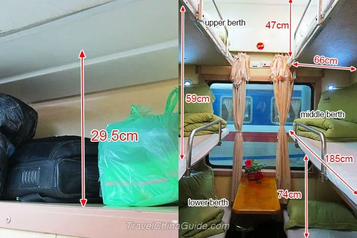 Sizes of Hard Sleeper on Vietnam Train