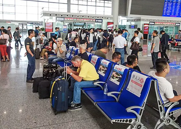 Crowded Railway Station during China Holidays