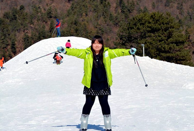 Monica in Zibaishan Ski Resort, Shaanxi