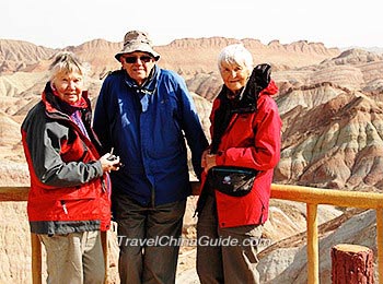 Tourists at Zhangye Danxia Geopark