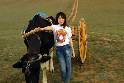 Linda Jing on Xilamuren Grassland, Hohhot