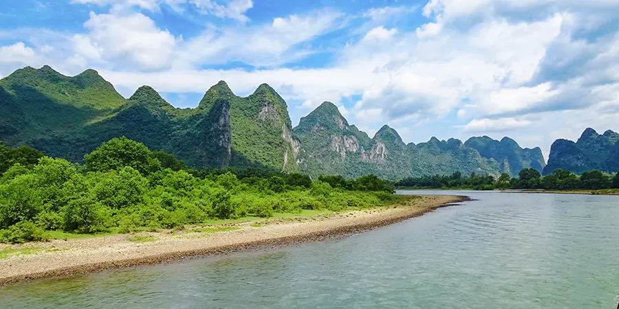 Distant View Photograph of Li River