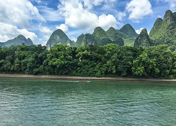 Distant View Photo of Li River from Xianggong Mountain