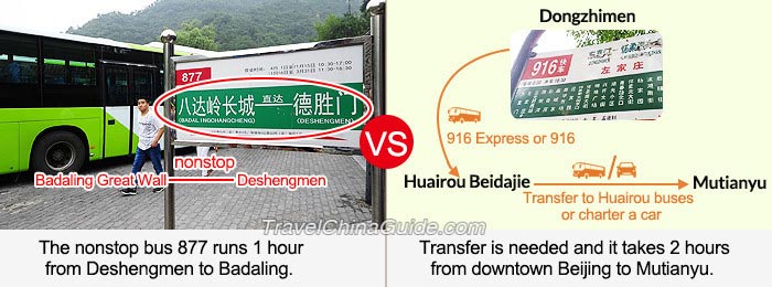 Badaling Bus 877 vs Mutianyu Bus 916