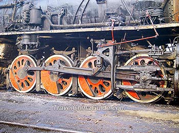 Wheels of Steam Train