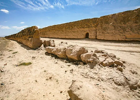 Damaged Great Wall in Gansu