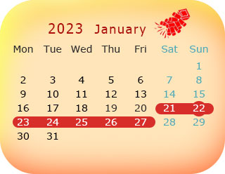 Chinese New Year 2023 Dates: January 22, CNY Calendar 1930 - 2030