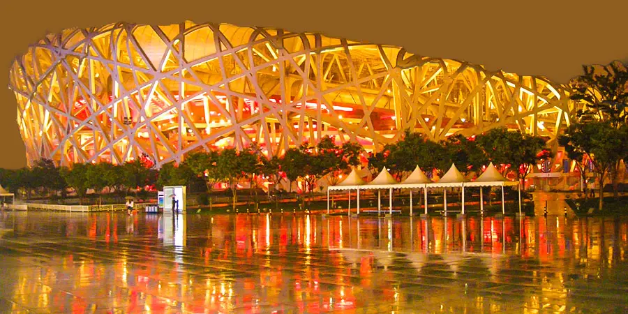 Night View of the Bird's Nest