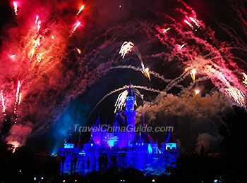 Firework Show in Hong Kong Disneyland