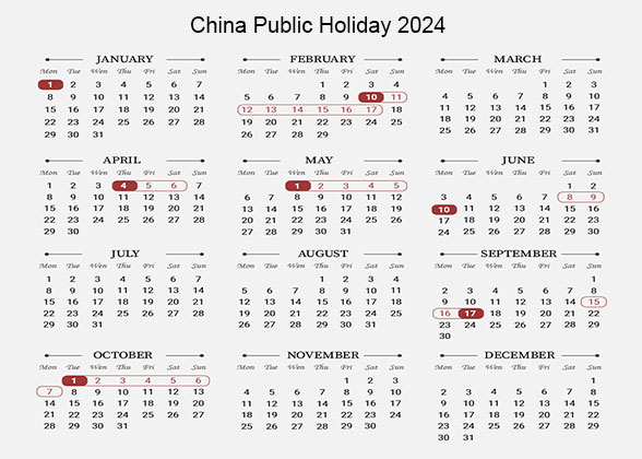 China Holiday Calendar 2023