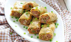 Deep-Fried Beancurd Rolls Stuffed with Minced Tenderloin