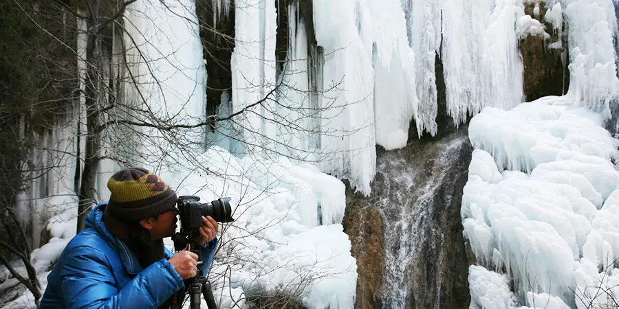 Ice Waterfalls in Beijing Taoyuan Fairy Valley