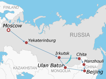 Moscow to Beijing Rail Map
