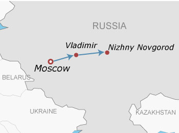Moscow to Nizhny-Novgorod Rail Map