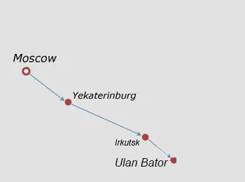 Moscow to Ulaanbaatar Rail Map