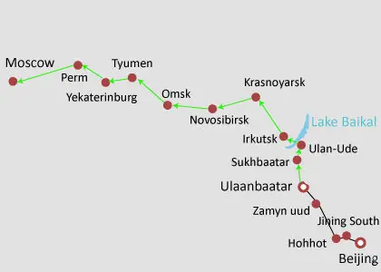 Ulaanbaatar-Moscow Train Route