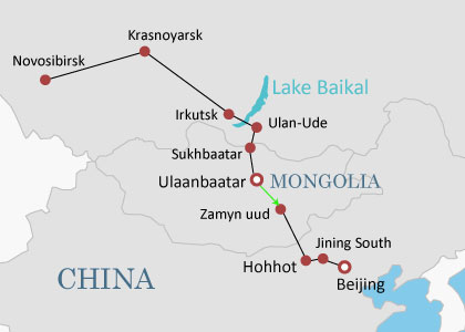 Ulaanbaatar-Zamynuud Ttrain Route