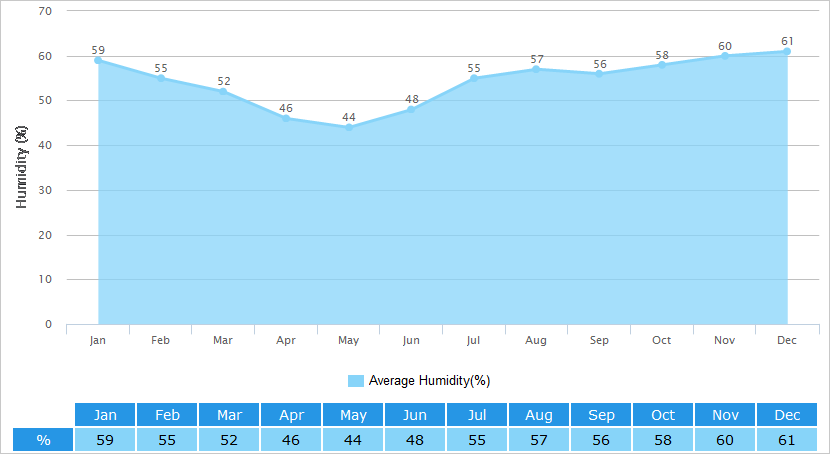 Average Humidity Graph for Cairo