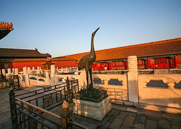 Crane at Hall of Supreme Harmony in Forbidden City