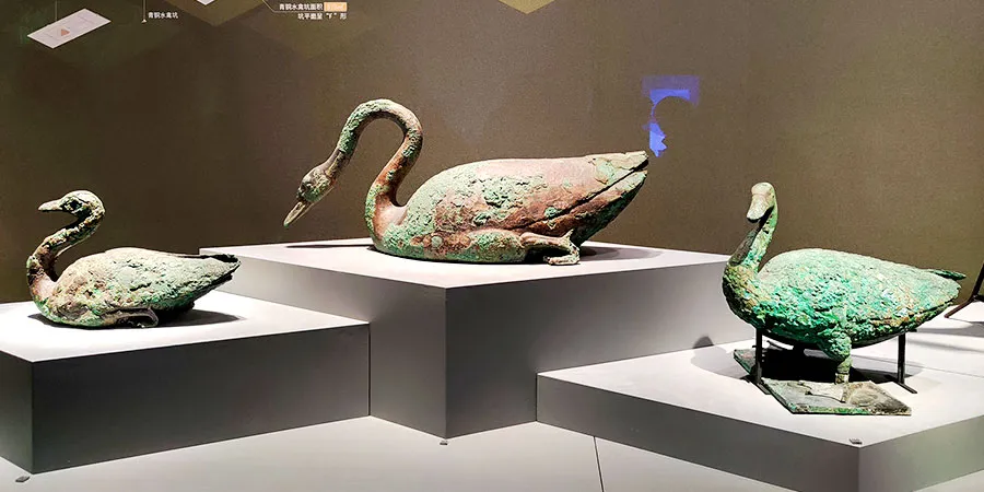 Various Bronze Swans