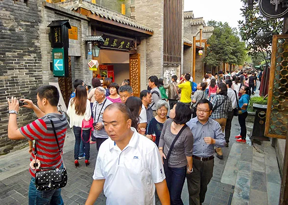 Bustling commercial street