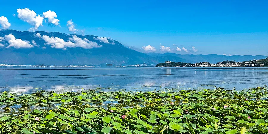 A View of Cangshan Mountain from Erhai Lake