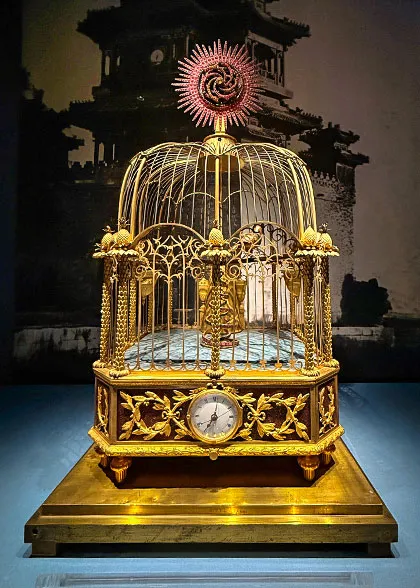 Gilded Birdcage Clock