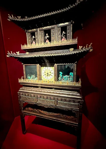 Rosewood Pavilion Longevity with Auto Door & Immortals Blessing Longevity Sculptures