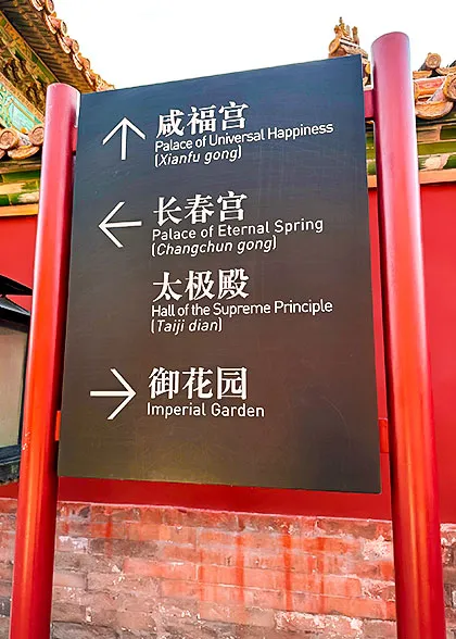 Signpost in Six Western Palaces